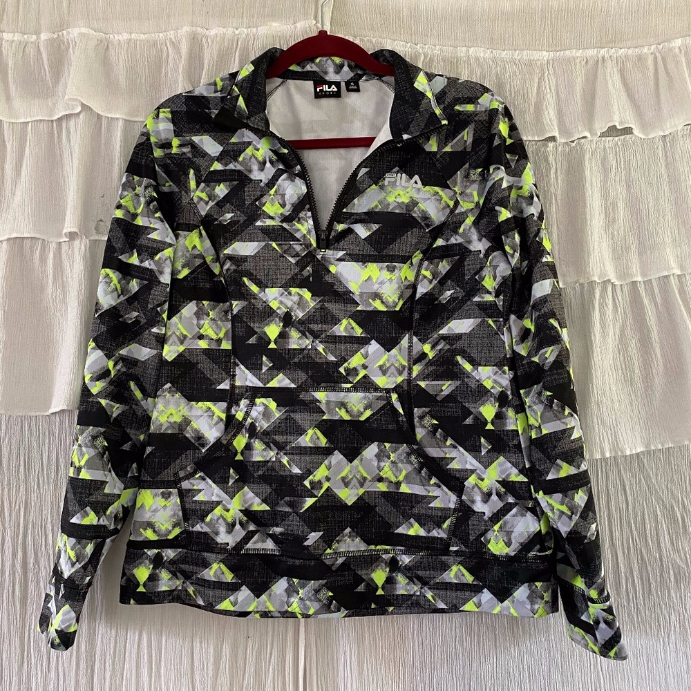 💖 3 for $35 Fila Sport Patterned Quarter Zip Fleece Pullover